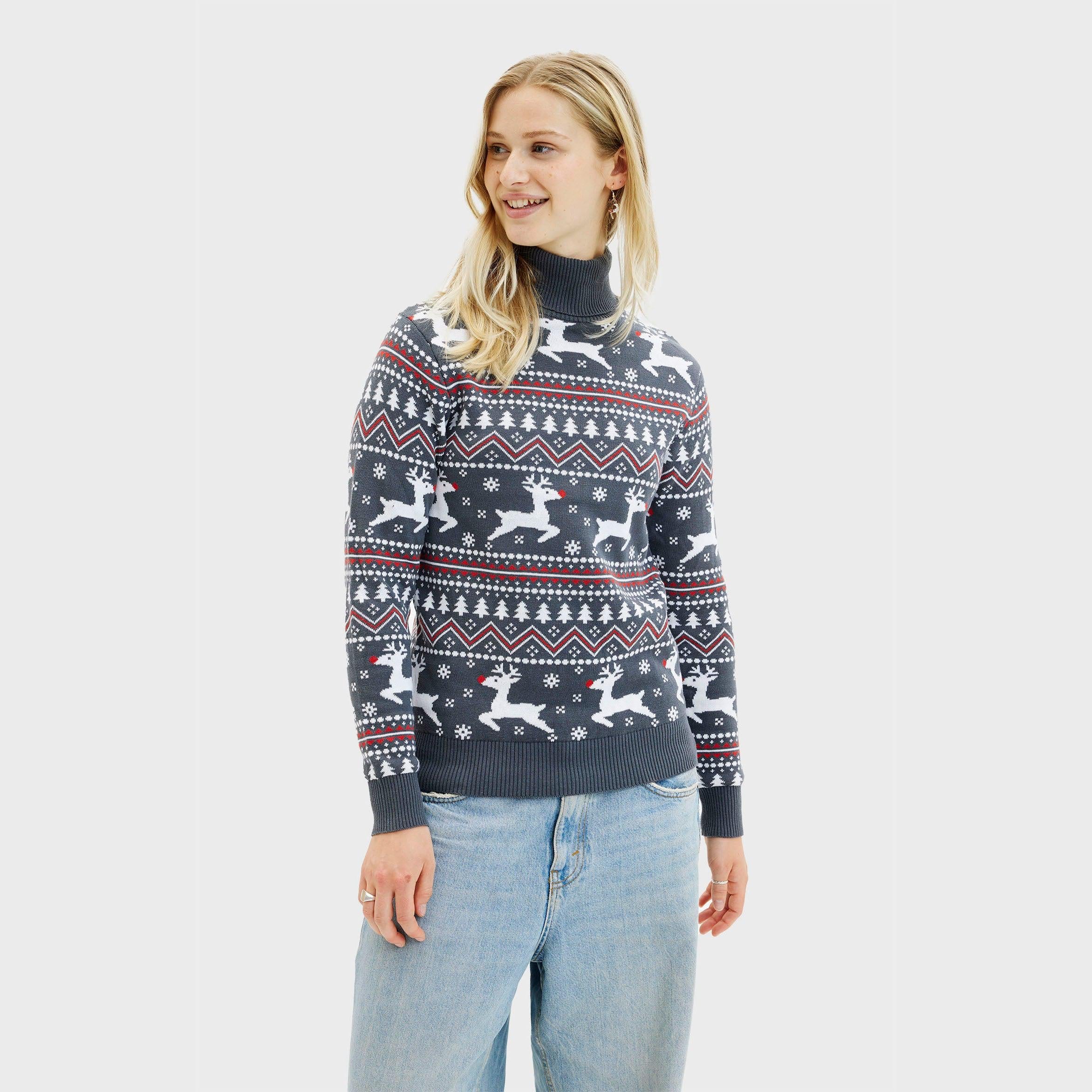 The Stylish Highneck Christmas Sweater β Women
